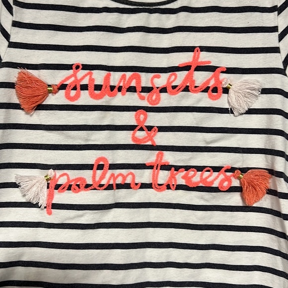 *3/$15!* H&M Black/White Striped Sunsets & Palm Trees short sleeve tee size 3-4Y - Picture 2 of 7